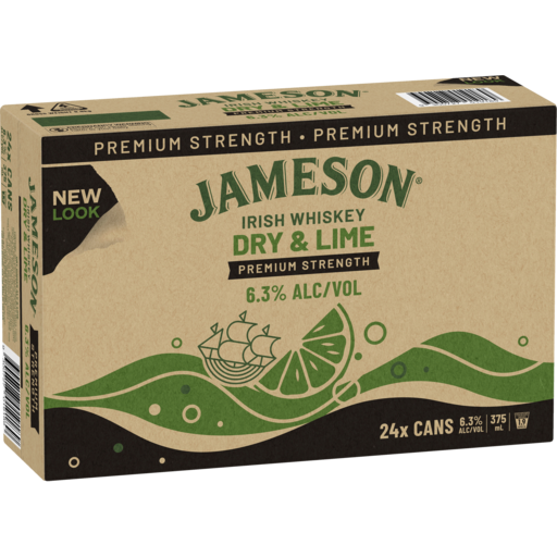 1 x Jameson Dry & Lime Can 6.3% 24x375ml