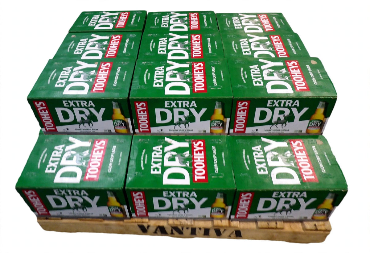 21 x Tooheys Extra Dry Stubbies 24pk on Pallet